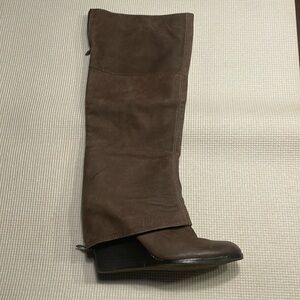 Brown leather boots